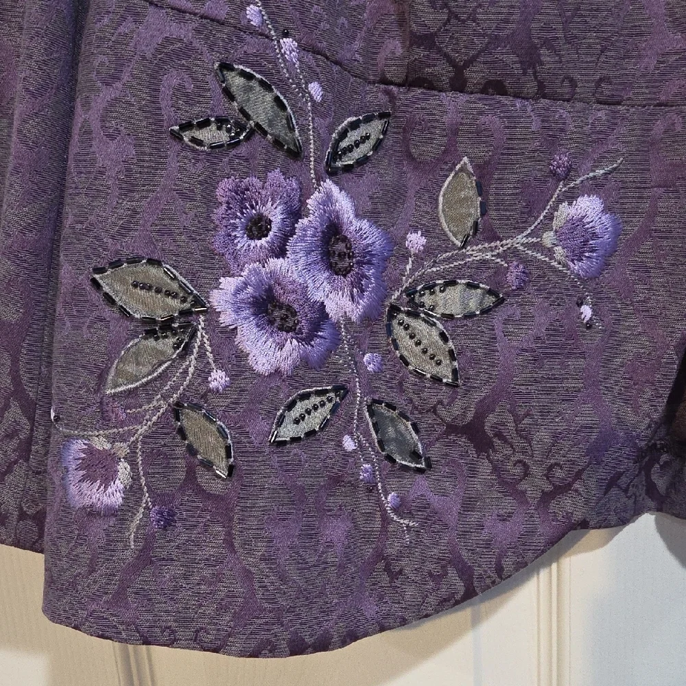 Lane Bryant Lavender Floral Embroidered Blazer - Picture 3 of 5
